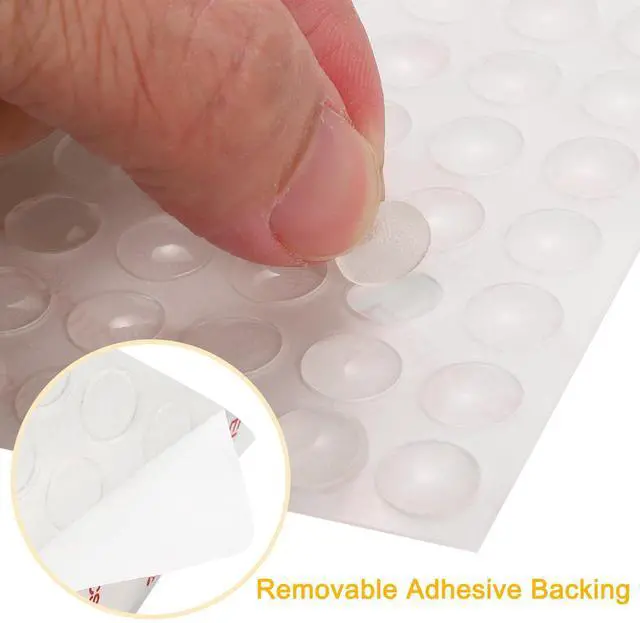Alt view image 3 of 6 - 100Pcs Cabinet Door Bumpers Small Self-Adhesive Clear Rubber Cupboard Door Feet Cabinet Pads for Door Furniture Drawer, 8x2mm
