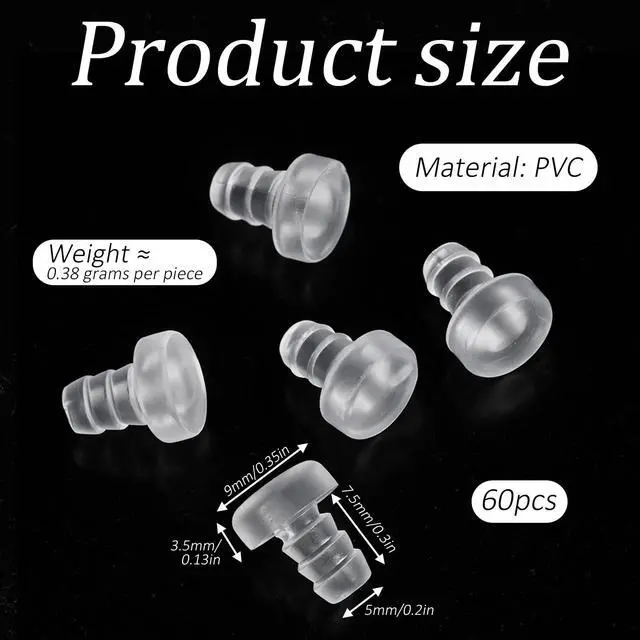 Alt view image 2 of 7 - Glass Top Table Bumpers with Stem 60 pcs 5mm Clear Rubber Grippers Anti Slip Pads Soft Stem Bumper Anti Collision Embedded Rubber Clear Silicone Glass Patio Table Parts Cabinet Stoppers for Furniture