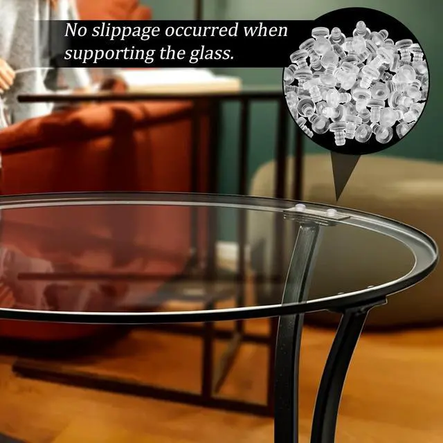 Alt view image 3 of 7 - Glass Top Table Bumpers with Stem 60 pcs 5mm Clear Rubber Grippers Anti Slip Pads Soft Stem Bumper Anti Collision Embedded Rubber Clear Silicone Glass Patio Table Parts Cabinet Stoppers for Furniture