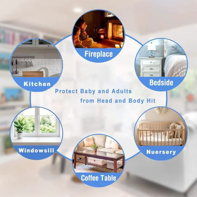 Alt view image 2 of 6 - Edge Protector 100% Silicone, Baby Proofing Thin Corners Clear Guards, Pre-Tape Adhesive Soft for Kids Safety, Child Table Cabinets Furniture Bumper, 3 FT