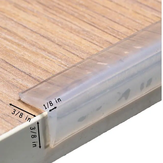 Alt view image 3 of 6 - Edge Protector 100% Silicone, Baby Proofing Thin Corners Clear Guards, Pre-Tape Adhesive Soft for Kids Safety, Child Table Cabinets Furniture Bumper, 3 FT
