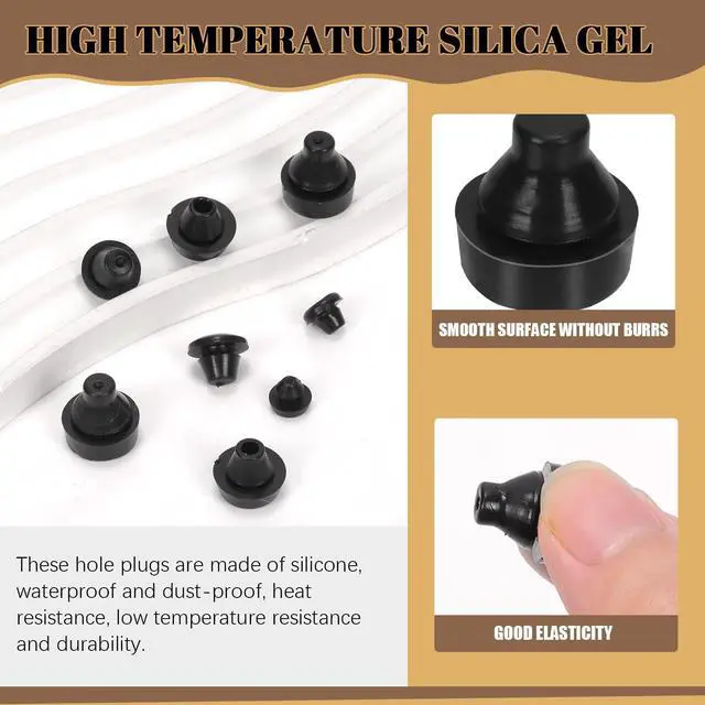 Alt view image 3 of 7 - 70Pcs Rubber Silicone Push in Bumpers Set, TNF-3/4/5/6/7/8 Black Automotive Support Foot Pads Hole Plug for Replacing Lost Bumpers