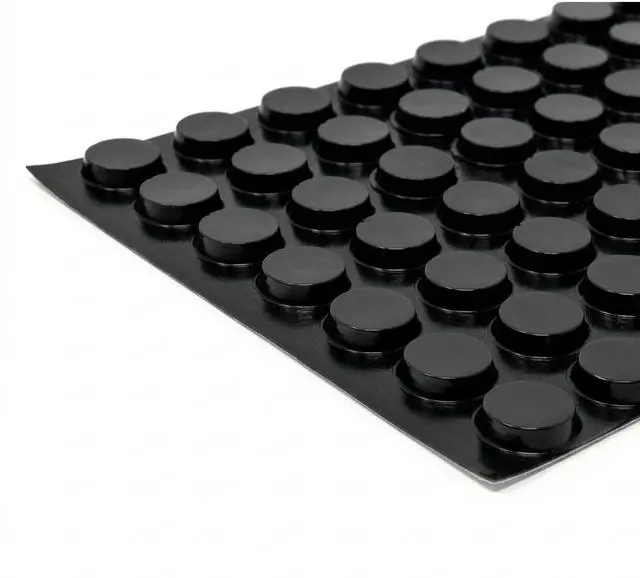 Main image of s Self Adhesive Bumper Feet 0.780" x 0.200" (19.8mm x 5.1mm) Black Cylindrical Polyurethane Pads for Industrial Surface Protection, 21 Pack, BS41