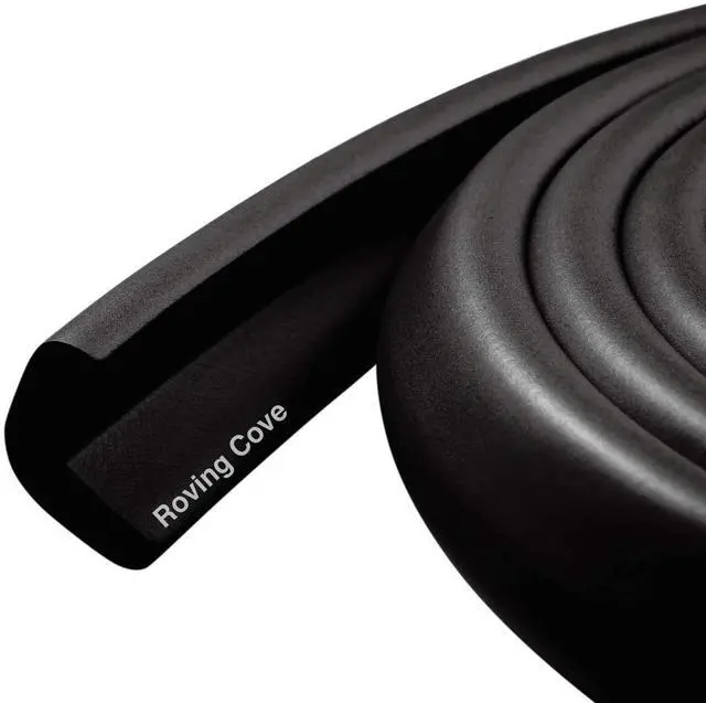 Main image of HeftyFit Edge Protector for Baby Proofing (6ft Large Edge Only), Heavy-Duty Soft Rubber Foam Furniture Edge Bumper Guards, Desk Edge Cushion, Wall Corner Covers, 3M Adhesive, Onyx Black