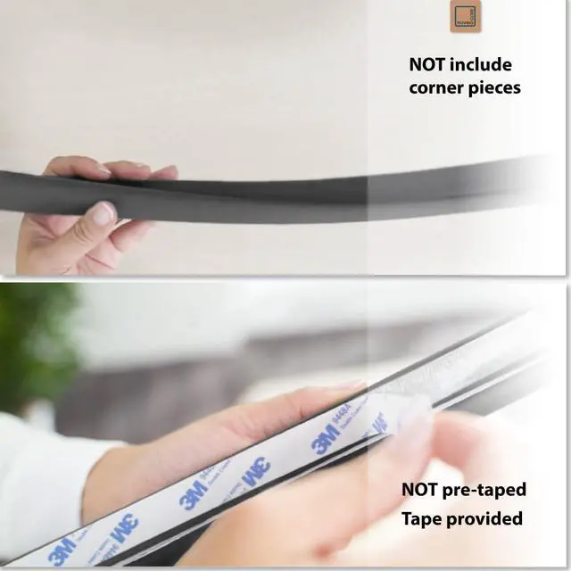 Alt view image 5 of 7 - HeftyFit Edge Protector for Baby Proofing (6ft Large Edge Only), Heavy-Duty Soft Rubber Foam Furniture Edge Bumper Guards, Desk Edge Cushion, Wall Corner Covers, 3M Adhesive, Onyx Black