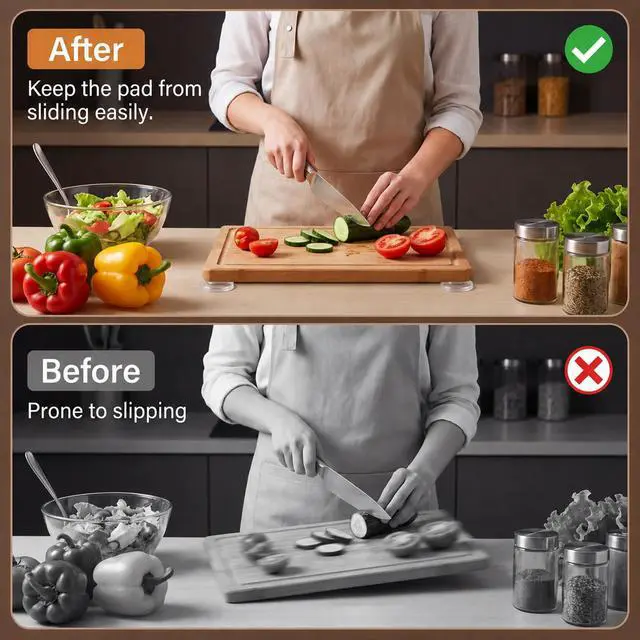 Alt view image 5 of 7 - 8PCS Silicone Feet for Cutting Board Non-Slip Feet 1.2 Inch Rubber Pads