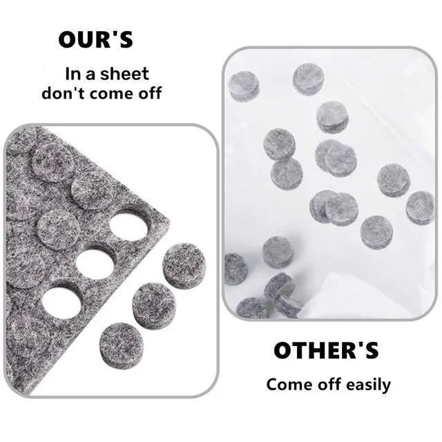 Alt view image 2 of 6 - Felt Cabinet Door Bumpers-Small Felt Pads for Cabinet Doors, 3/8" Diameter 100PCS, 3mm Thick Self Adhesive Gray