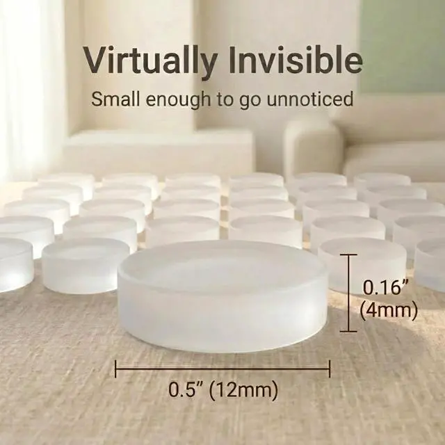 Alt view image 5 of 7 - 256Pcs Clear Silicone Cabinet Door Bumper, 1/2 Inch Adhesive