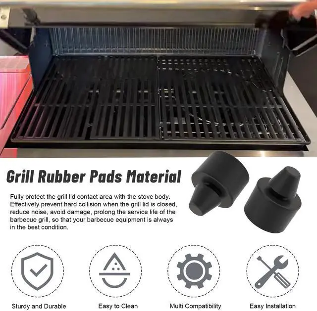 Alt view image 4 of 7 - 66061 Grill Lid Rubber Bumpers for Weber Genesis Spirit Traveler, Silicone Bumper Pads for Grills Lid, Push-in BBQ Grill Bumper Feet Replacement - 8 Pack
