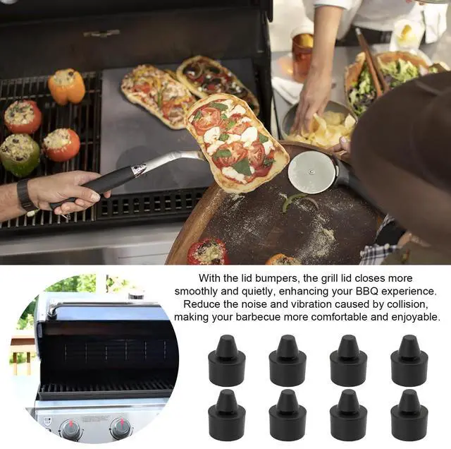 Alt view image 7 of 7 - 66061 Grill Lid Rubber Bumpers for Weber Genesis Spirit Traveler, Silicone Bumper Pads for Grills Lid, Push-in BBQ Grill Bumper Feet Replacement - 8 Pack
