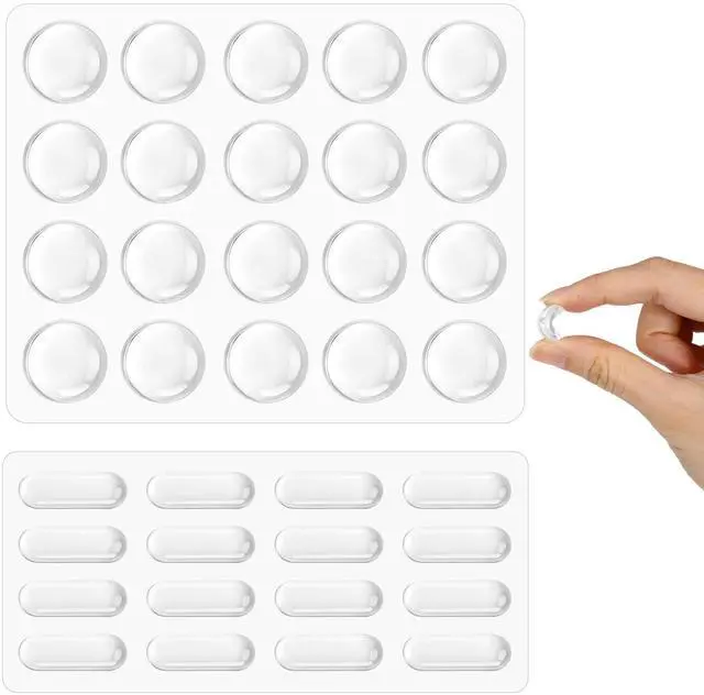 Main image of 36 Pcs Glass Table Top Anti Slip Pads, Glass Table Top Bumpers Dual Size, Anti-Slip White Silicone Shock Absorbing Pads for Glass Tops, Wood Ceramic Plastic Furniture