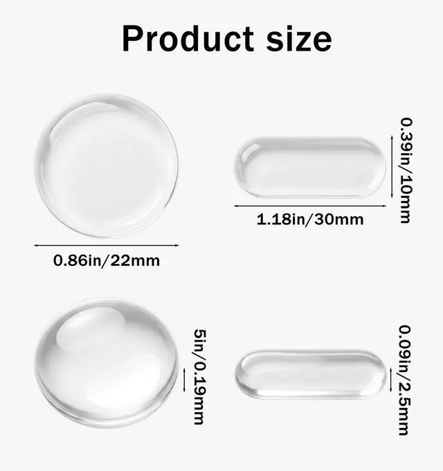 Alt view image 2 of 7 - 36 Pcs Glass Table Top Anti Slip Pads, Glass Table Top Bumpers Dual Size, Anti-Slip White Silicone Shock Absorbing Pads for Glass Tops, Wood Ceramic Plastic Furniture
