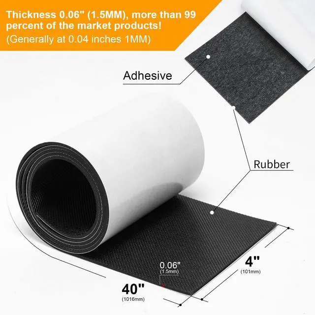 Alt view image 2 of 6 - Non Slip Furniture Pads, Self Adhesive Rubber Pads with Anti Skid Stickers, Cuttable Rubber Sheet for Furniture and Appliances (4 × 40)