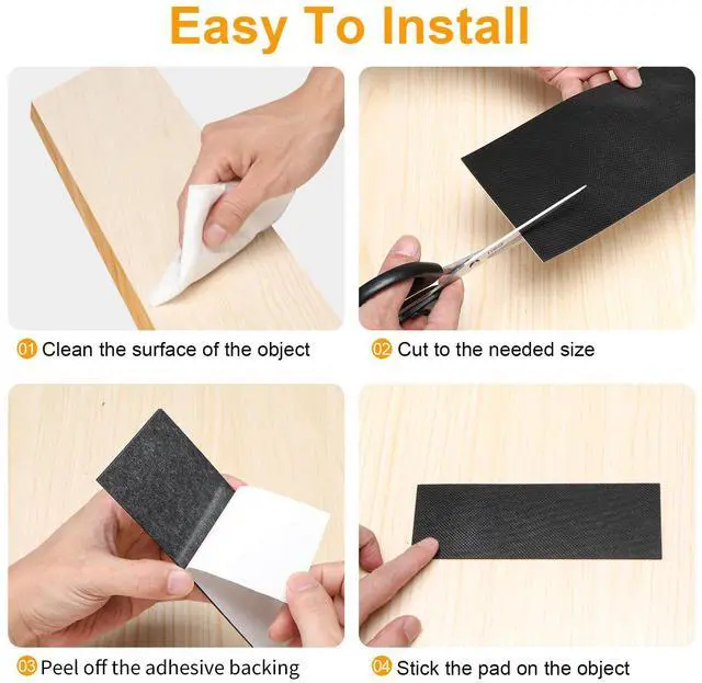 Alt view image 5 of 6 - Non Slip Furniture Pads, Self Adhesive Rubber Pads with Anti Skid Stickers, Cuttable Rubber Sheet for Furniture and Appliances (4 × 40)
