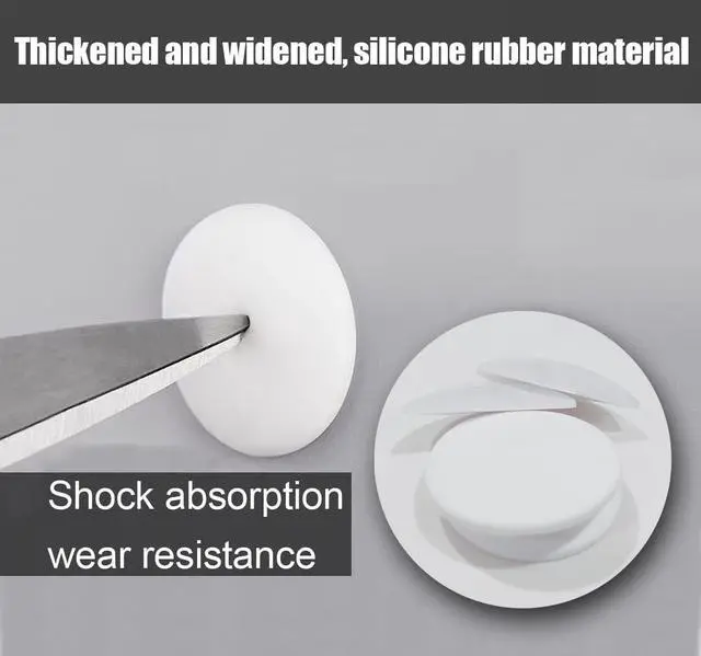 Alt view image 5 of 6 - Door Stoppers (6 Pcs) Door Stops Wall Protector. 2" White Silicone Door Bumpers with Strong Thickened Adhesive of Rubber Knob, Round Wall Shield Cushion. Door Knob Wall Protector,Anti-Collision Pad