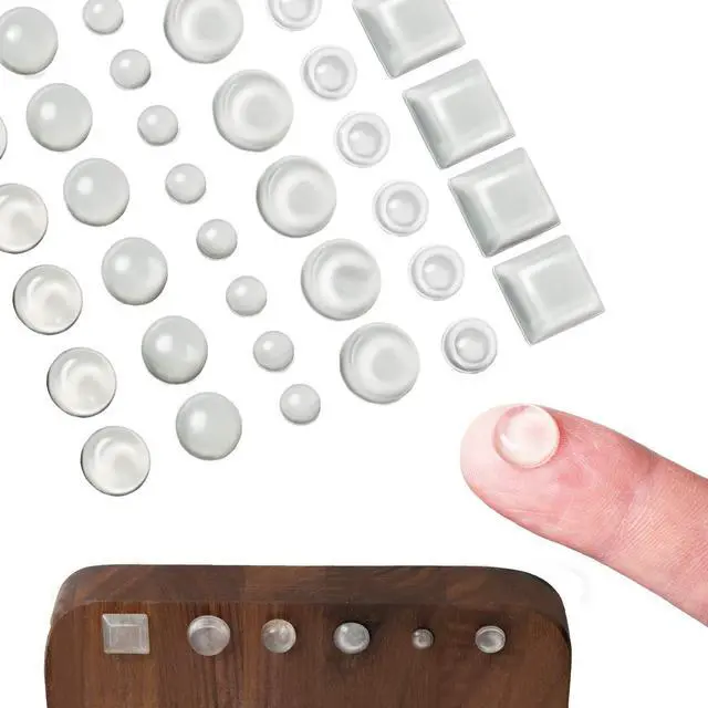Main image of Cabinet Door Bumpers 136Pcs Cabinet Stops Drawer Pads Rubber Feet Silicone Pads Furniture Bumper for Door Drawer Wall (Mix Pack)