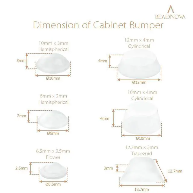 Alt view image 2 of 7 - Cabinet Door Bumpers 136Pcs Cabinet Stops Drawer Pads Rubber Feet Silicone Pads Furniture Bumper for Door Drawer Wall (Mix Pack)