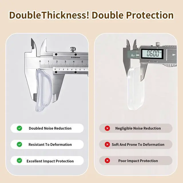 Alt view image 4 of 7 - 8PCS Clear Bumper Pads for Furniture - Ultra Soft Silicone Door Bumpers with Strong Adhesive - Wall Protectors, Cabinet Stoppers & Drawer Guards for Kitchen, Bathroom & Office (4D Shock Absorption)