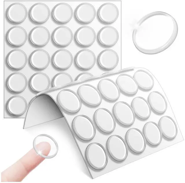 Main image of 50Pcs Cabinet Door Bumper, Cabinet Bumpers Clear Self Adhesive, Glass Top BumpersRubber Bumpers Rubber Feet for Sound Dampening Buffer Pads (Round 0.78'')