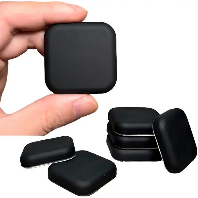 Main image of Door Knob Wall Protectors - Square Silicone Door Stoppers for Wall & Furniture, Adhesive Quiet Shock-Absorbent Guard Bumpers, Thick Door Handle Stopper (6Pack, Black)