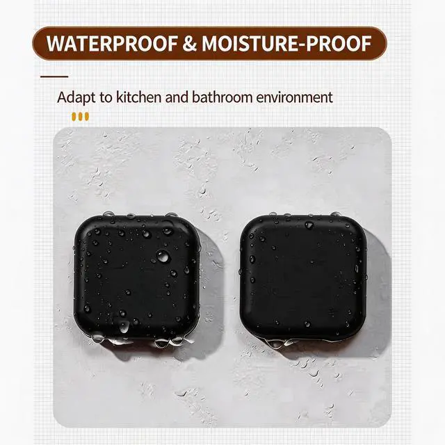 Alt view image 6 of 6 - Door Knob Wall Protectors - Square Silicone Door Stoppers for Wall & Furniture, Adhesive Quiet Shock-Absorbent Guard Bumpers, Thick Door Handle Stopper (6Pack, Black)