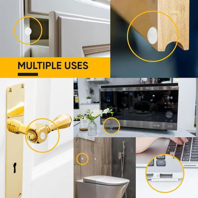 Alt view image 3 of 7 - 104 Clear Cabinet Bumper Pads Self-Adhesive Silicone Buffer Set with 4 Shapes for Doors, Drawers & Furniture Sound Dampening & Surface Protection