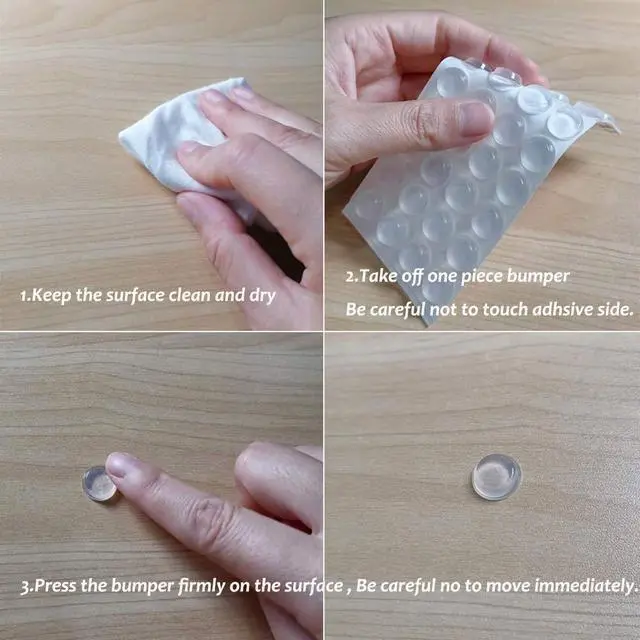 Alt view image 6 of 7 - Cabinet Door Bumpers Clear Self Adhesive Noise Dampening Bumper Pads 272Pcs Silicone Rubber Bumpers for Drawers Picture Frames Cutting Board and Furniture Surface Protection 5 Sizes Pack