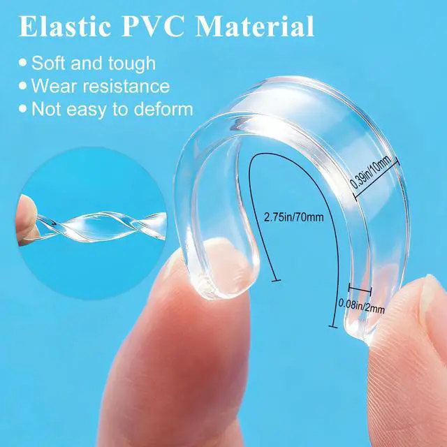 Alt view image 2 of 7 - Cabinet Door Bumpers, 40 pcs Cabinet Bumper Clear Self Adhesive, Rubber Bumpers Stripes, Clear Bumper for Cabinets Pads for Sound Dampening Buffer Pads2.75 * 0.4in