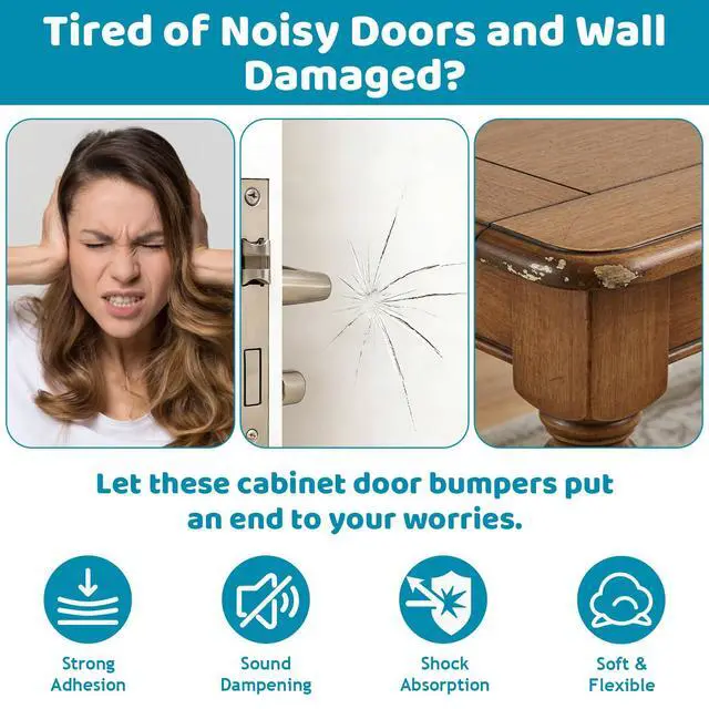 Alt view image 2 of 7 - Clear Cabinet Door Bumpers - 148pcs 3 Shapes - Invisible Silicone Rubber Cabinet Bumper Dots - Self-Adhesive Soft Close Pads No Slam Noise Reduction for Cabinets, Drawers, Furniture & Picture Frames