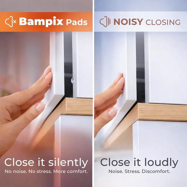 Alt view image 3 of 7 - Clear Cabinet Door Bumpers, 106 Pack, 4 Shapes, Self-Adhesive Silicone Pads, Sound-Dampening Protectors for Cabinets, Drawers, Furniture, Walls, and Door Handles