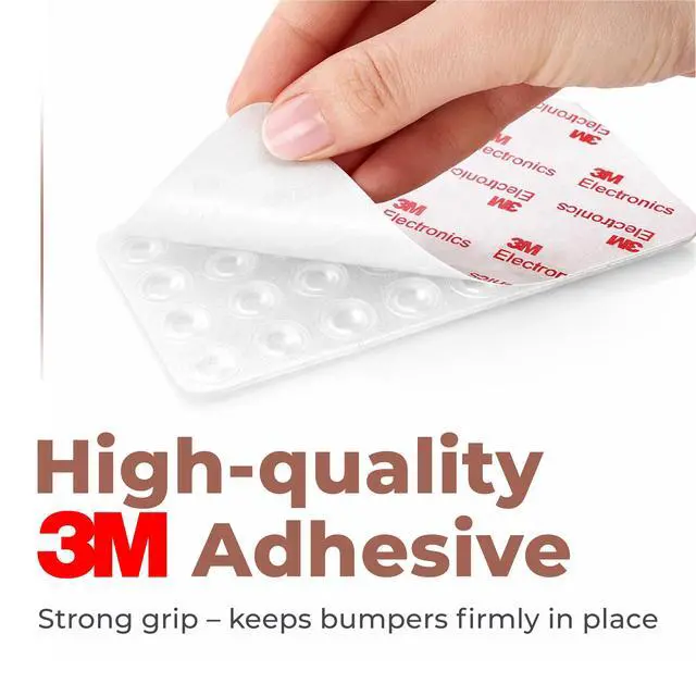 Alt view image 3 of 7 - Jelly Button Clear Cabinet Door Bumpers, 128 Pack, 0.5 Inch Self-Adhesive Rubber Pads, Sound-Dampening Stoppers for Cabinets, Drawers, Furniture & Walls