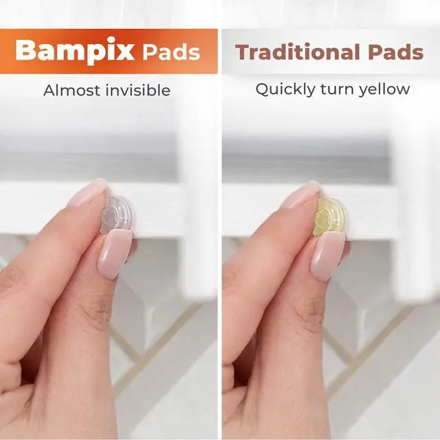 Alt view image 4 of 7 - Jelly Button Clear Cabinet Door Bumpers, 128 Pack, 0.5 Inch Self-Adhesive Rubber Pads, Sound-Dampening Stoppers for Cabinets, Drawers, Furniture & Walls