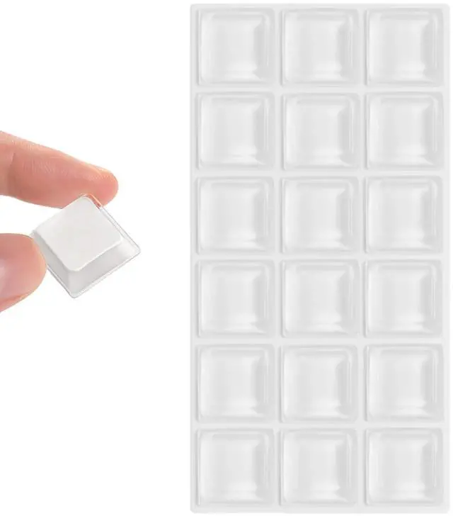 Main image of Self Adhesive Rubber Feet Door Bumpers Large - Stick on Pads for Electronics, Speakers, Furniture, Appliances, Audio Equipment, Laptop - Clear Tall Square (18pcs)