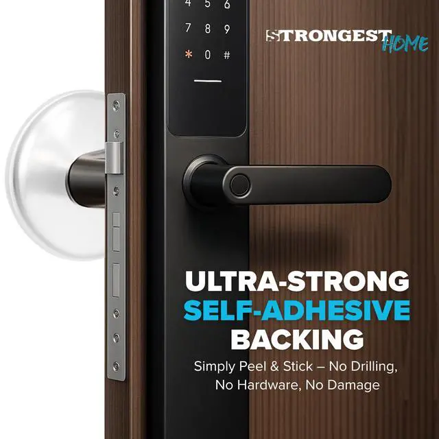 Alt view image 3 of 7 - Door Stoppers (Medium) 2" - Door Stop for Wall with Strong Back Adhesive - Quiet and Shock Absorbent Silicone Wall Protectors from Door Knobs - Protects Every Surface - (Clear | 6 PCS)