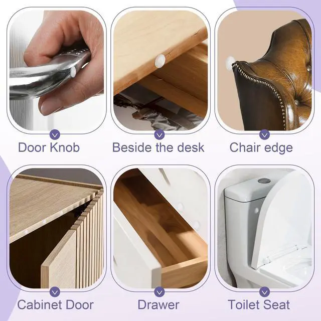 Alt view image 4 of 6 - 300Pcs Cabinet Door Bumpers 10x3mm Rubber Feet, Self Adhesive Clear Cabinet Bumper Pads for Drawers, Cupboards, Furniture, Picture Frames