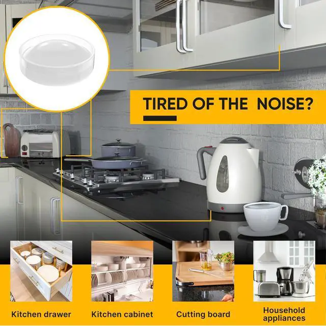 Alt view image 5 of 7 - 74 Clear Silicone Bumpers & Wall Protectors 5Shape SelfAdhesive Pads for Cabinets, Doors, Drawers & Furniture Noise Dampening & Surface Protection by