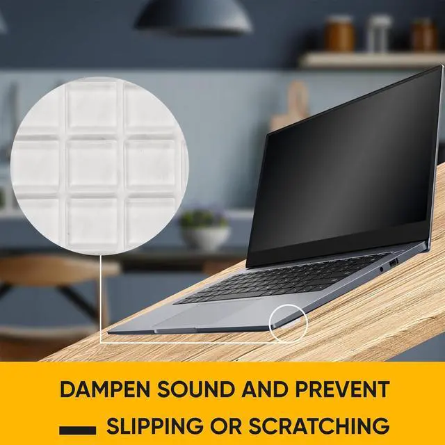 Alt view image 6 of 7 - 20 Clear Silicone Bumper Blocks 1" x 1" Anti-Slip Pads for Cabinets, Glass Table Tops, and Chairs Wall Protector & Soft-Close Noise Dampening Pads by