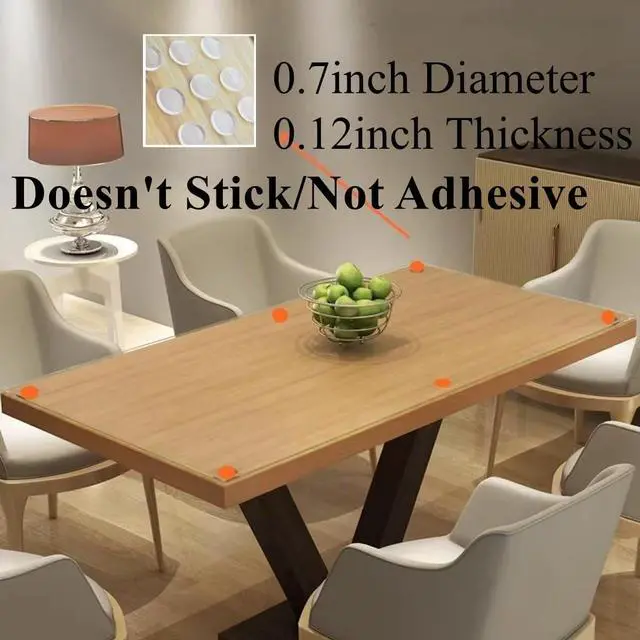 Alt view image 2 of 7 - Extremely Soft Clear Glass Table Top Anti Slip Bumper Pads Non-Adhesive Rubber Spacers Dots,3mm Thickness. 20Count