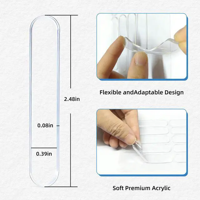 Alt view image 2 of 7 - 50 PCS Door Silencer Long Strip - Self-Adhesive High Transparent Rubber Cabinet Door Bumper for Slamming Pads, Anti-Collision Quiet Closure for Home, Office & Cabinets