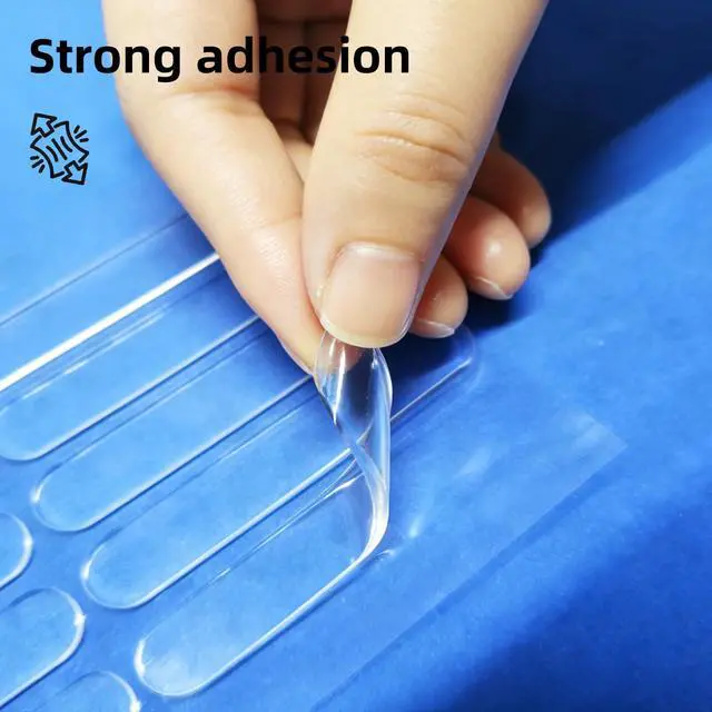 Alt view image 6 of 7 - 50 PCS Door Silencer Long Strip - Self-Adhesive High Transparent Rubber Cabinet Door Bumper for Slamming Pads, Anti-Collision Quiet Closure for Home, Office & Cabinets