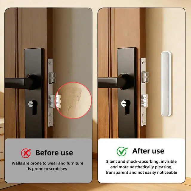 Alt view image 7 of 7 - 50 PCS Door Silencer Long Strip - Self-Adhesive High Transparent Rubber Cabinet Door Bumper for Slamming Pads, Anti-Collision Quiet Closure for Home, Office & Cabinets