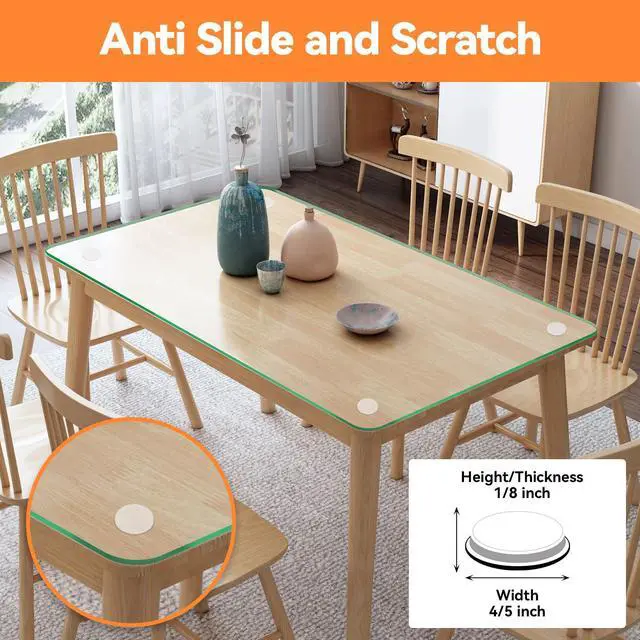 Alt view image 2 of 7 - Glass Table Top Anti Slip Pads Self Adhesive- Glass Table Top Bumpers Large 18PCS 4/5 inch, Rubber Feet for Cutting Board
