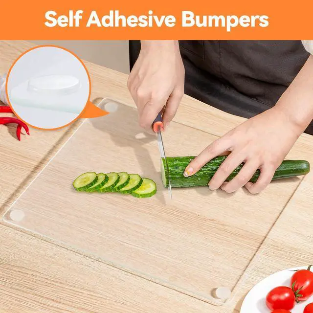 Alt view image 3 of 7 - Glass Table Top Anti Slip Pads Self Adhesive- Glass Table Top Bumpers Large 18PCS 4/5 inch, Rubber Feet for Cutting Board
