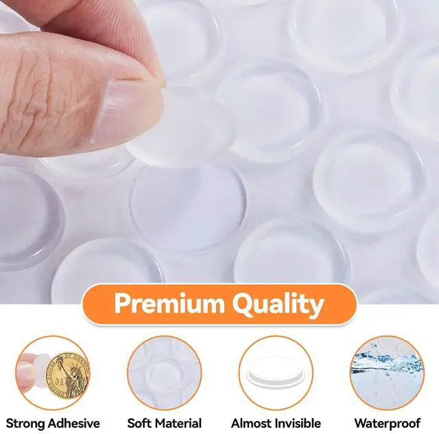 Alt view image 5 of 7 - Glass Table Top Anti Slip Pads Self Adhesive- Glass Table Top Bumpers Large 18PCS 4/5 inch, Rubber Feet for Cutting Board