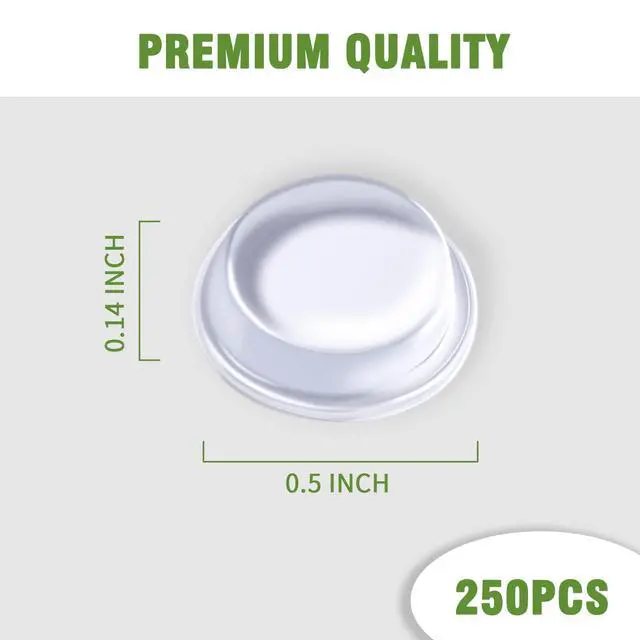 Alt view image 2 of 6 - Super High Viscosity Cabinet Door Bumpers -250 pcs 1/2Diameter Clear Adhesive Pads New PU Material Glass Hardware Bumpers for Drawers, Glass Tops, Small Furniture(250pcs)
