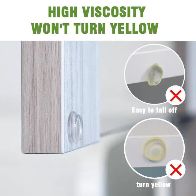 Alt view image 4 of 6 - Super High Viscosity Cabinet Door Bumpers -250 pcs 1/2Diameter Clear Adhesive Pads New PU Material Glass Hardware Bumpers for Drawers, Glass Tops, Small Furniture(250pcs)