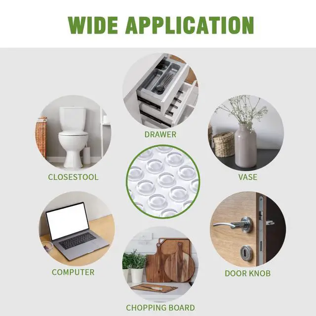 Alt view image 6 of 6 - Super High Viscosity Cabinet Door Bumpers -250 pcs 1/2Diameter Clear Adhesive Pads New PU Material Glass Hardware Bumpers for Drawers, Glass Tops, Small Furniture(250pcs)