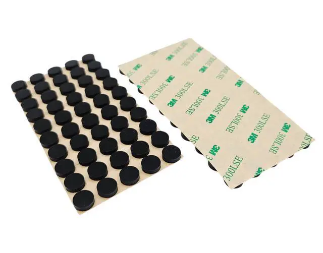 Alt view image 2 of 3 - Pure Silicone Bumpers with High Strength Adhesive, 10x3mm (3/8 x 1/8) (100, Black, 10x3mm (3/8 x 1/8))