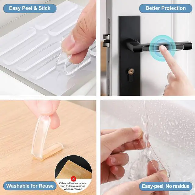 Alt view image 6 of 7 - Cabinet Door Bumpers, 60 Pcs Cabinet Bumper Clear Self Adhesive