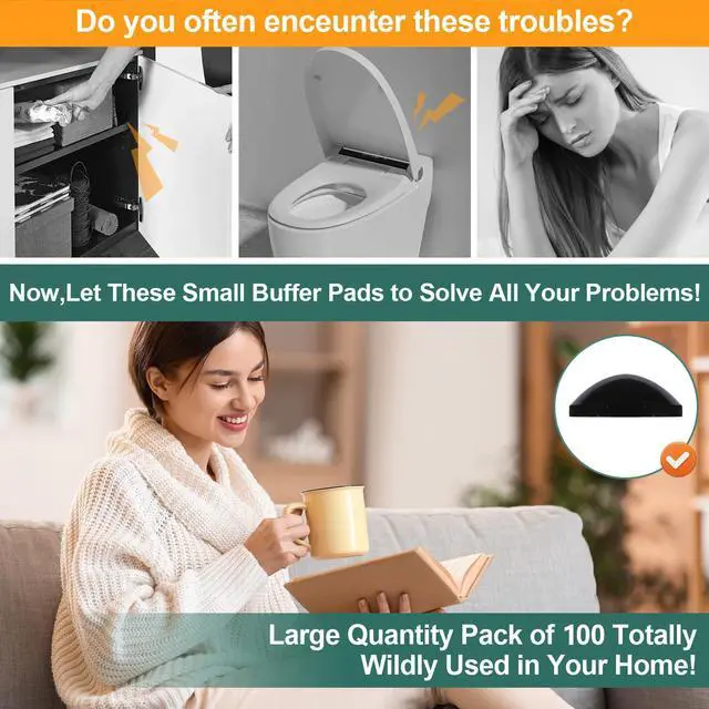 Alt view image 6 of 7 - 100 pcs Self-Adhesive Clear Rubber Feet Tiny Bumpons 0.25" in Diameter x 0.079" Height (6.35 * 2mm-Black)